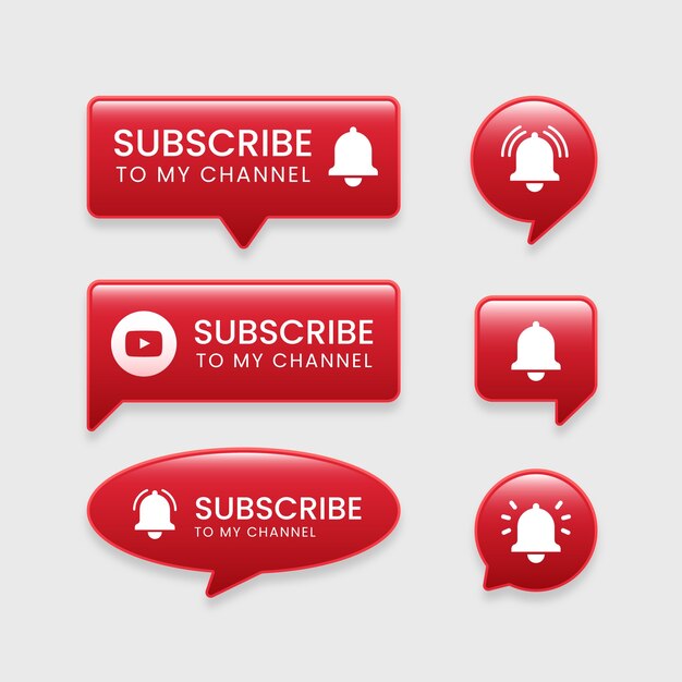 gradient subscribe button set