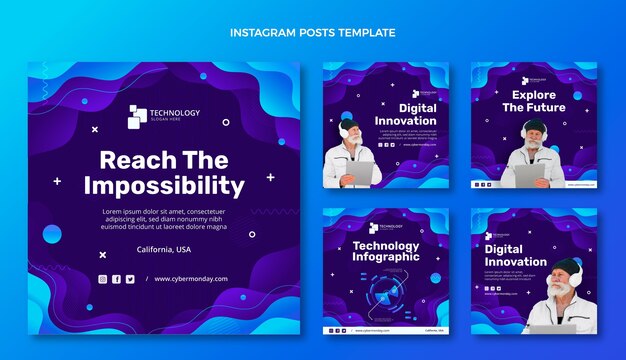 Gradient technology instagram post