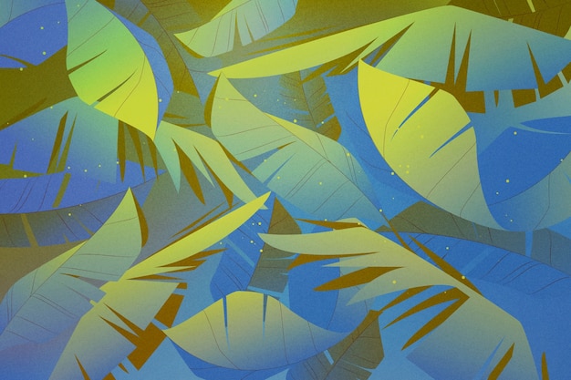 Gradient tropical leaves background
