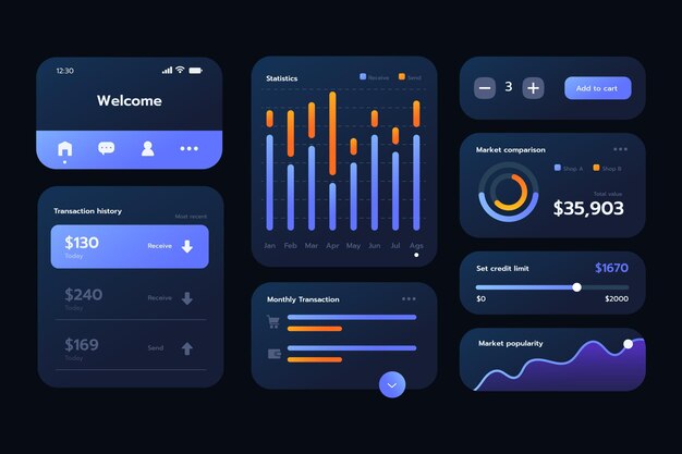 Gradient ui/ux elements