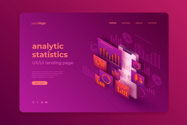 gradient ui/ux landing page template