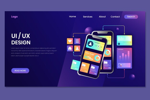 Gradient UI/UX landing page