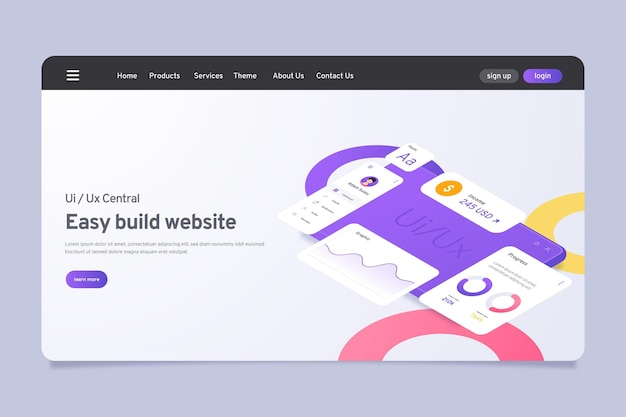 gradient ui/ux landing page