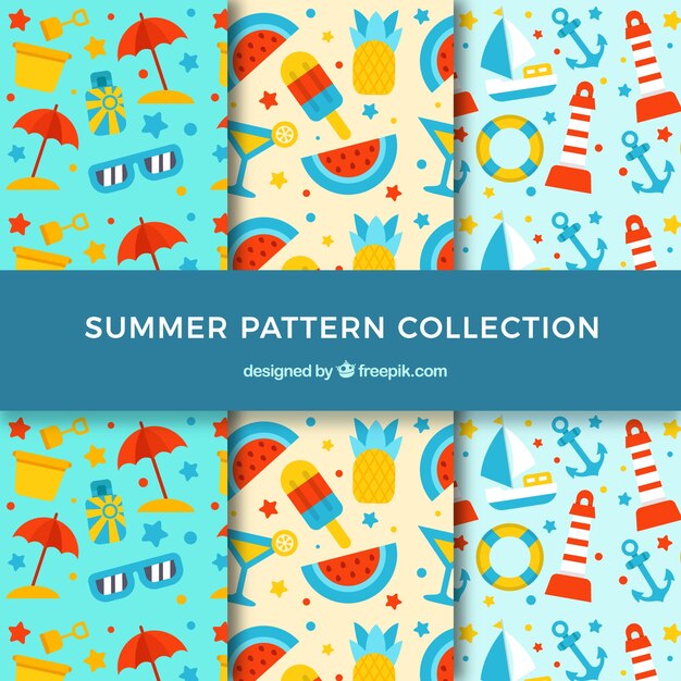 Great patterns with colored summer items