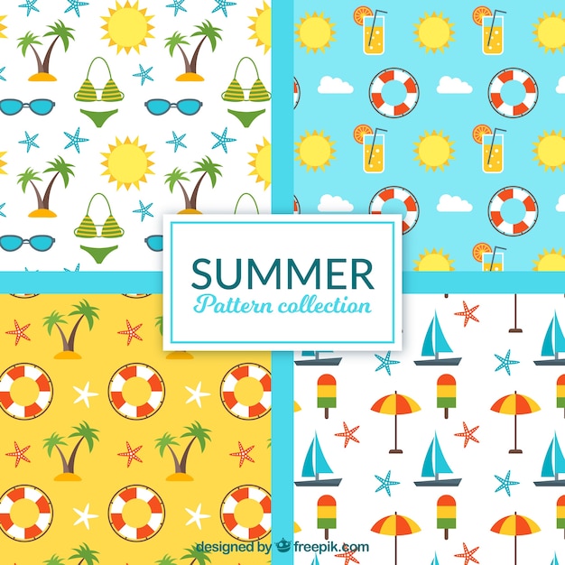Great summer patterns with flat objects