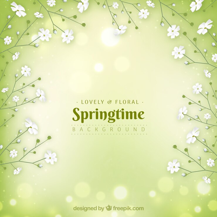 Gratis Vektor green realistic spring background