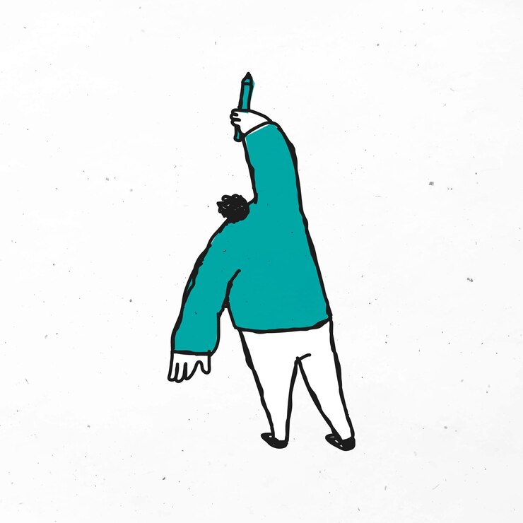 Gratis Vektor grøn mand, tegning af vektor-cartoonikon