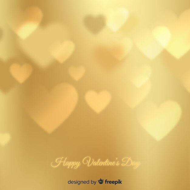 Gylden Valentinsdag-baggrund