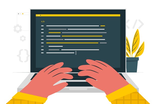 hand coding concept illustration