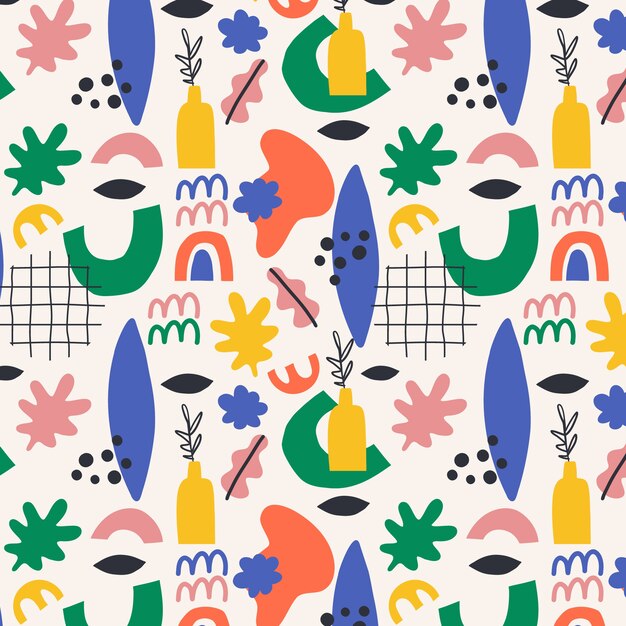 Hand drawn abstract doodle pattern
