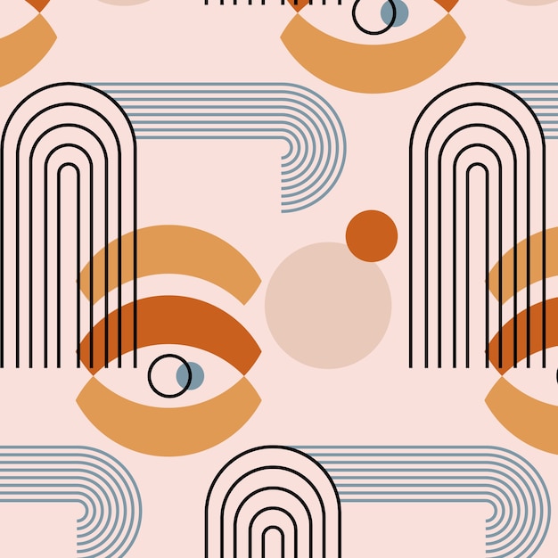 hand drawn boho geometric pattern