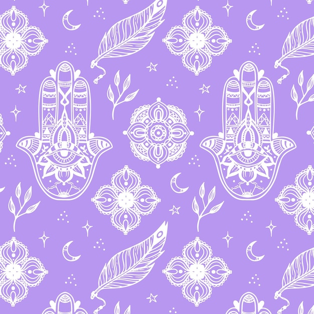 hand drawn boho pattern design