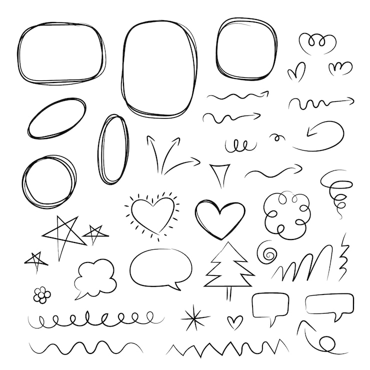 Gratis Vektor hand drawn bubble scribble element