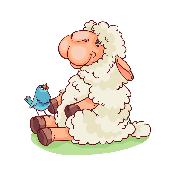 Gratis Vektor hand drawn cartoon sheep illustration