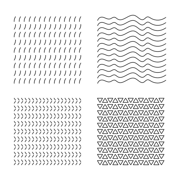 Hand Drawn Doodle Patterns Set
