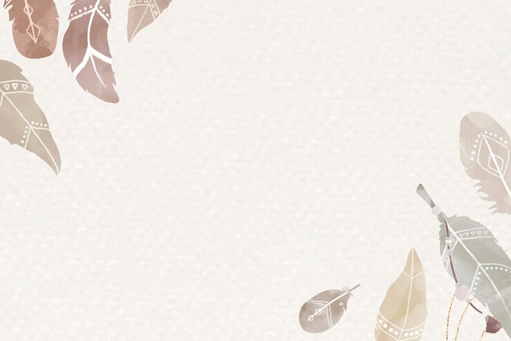Gratis Vektor hand drawn feather border vector boho style