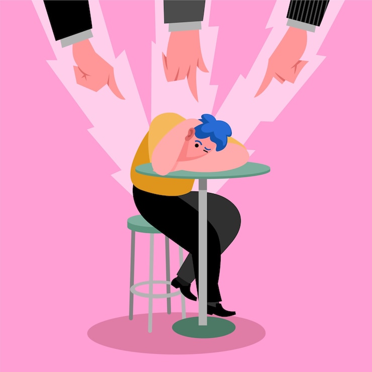 Gratis Vektor hand drawn flat design blame illustration