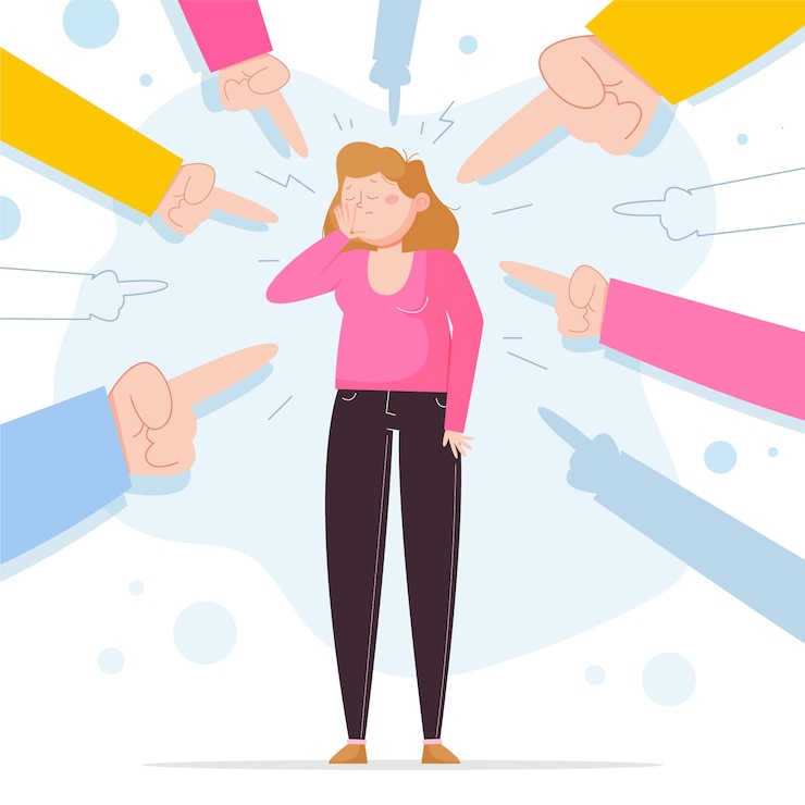 Gratis Vektor hand drawn flat design blame illustration
