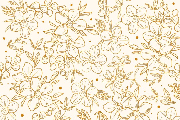 hand drawn floral outline background