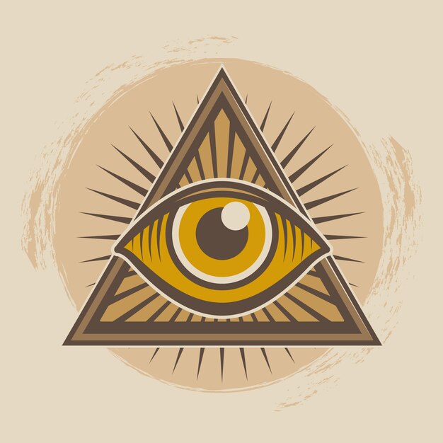 hand drawn illuminati  illustration
