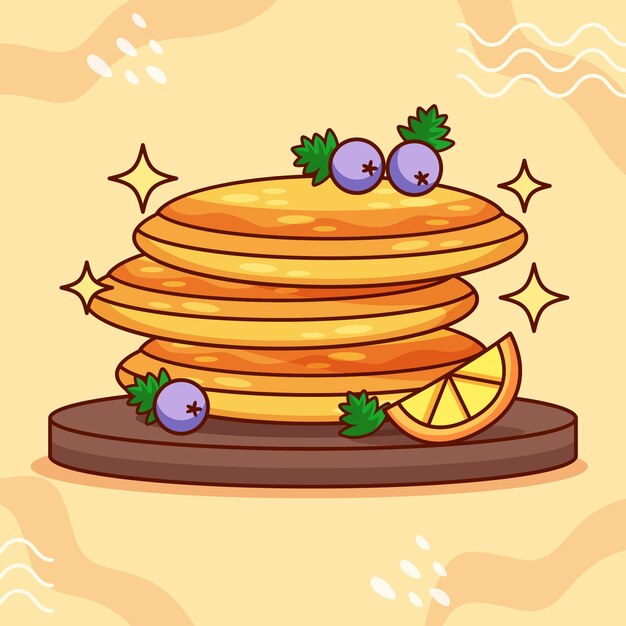 hand drawn illustration for pancake day