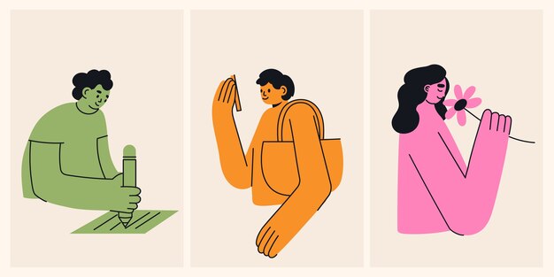 hand drawn people doodle illustration