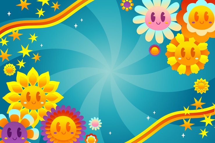 Gratis Vektor hand drawn retro 60s-70s background