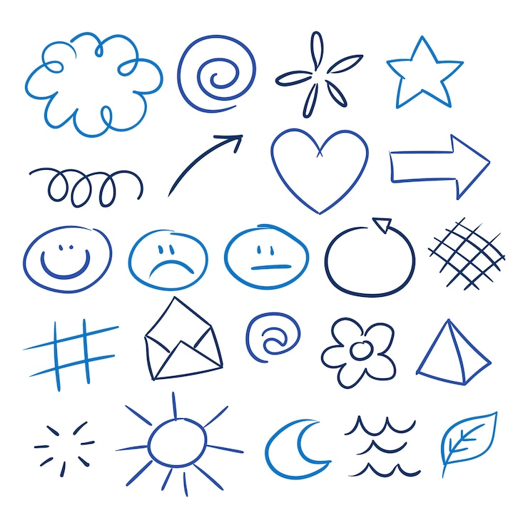 Gratis Vektor hand drawn scribble elements