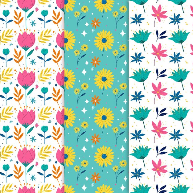 hand drawn spring pattern collection
