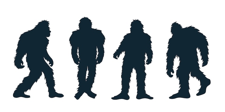 Gratis Vektor håndtegnet bigfoot silhuet