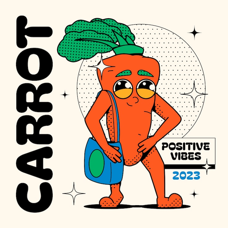 Gratis Vektor håndtegnet cartoon illustration af gulerod