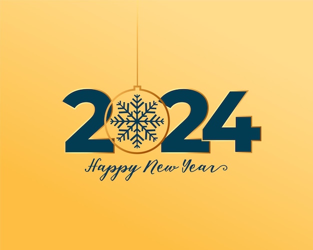 hanging style 2024 new year event background with snowflake vector