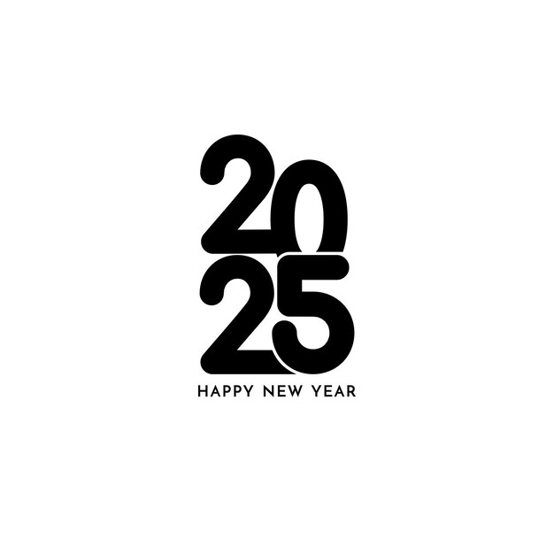 Happy New year 2025 text design decorative background