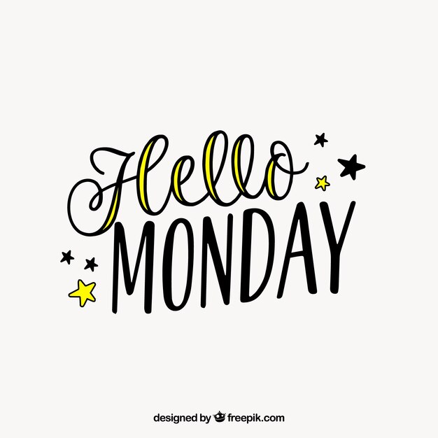 hello monday, hand-drawn letters