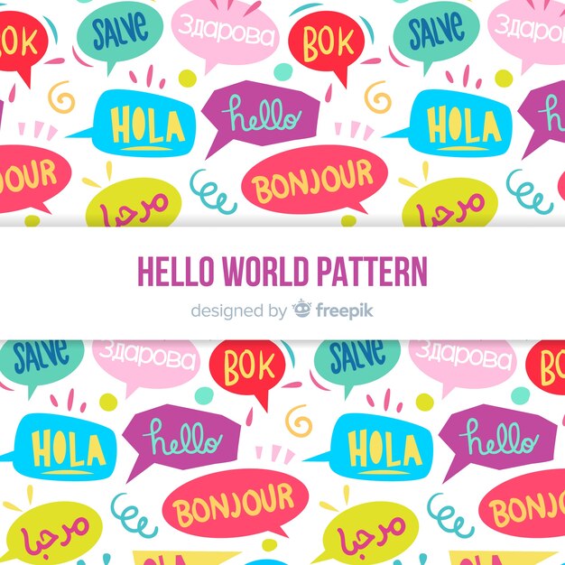 hello word pattern in different languages