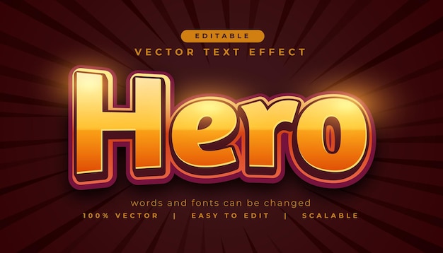 hero editable text effect font temple