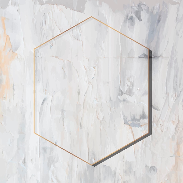Gratis Vektor hexagon gold frame on grunge background vector