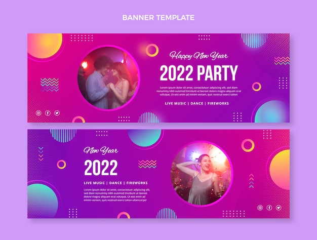 Horisontal banner skabelon med gradient