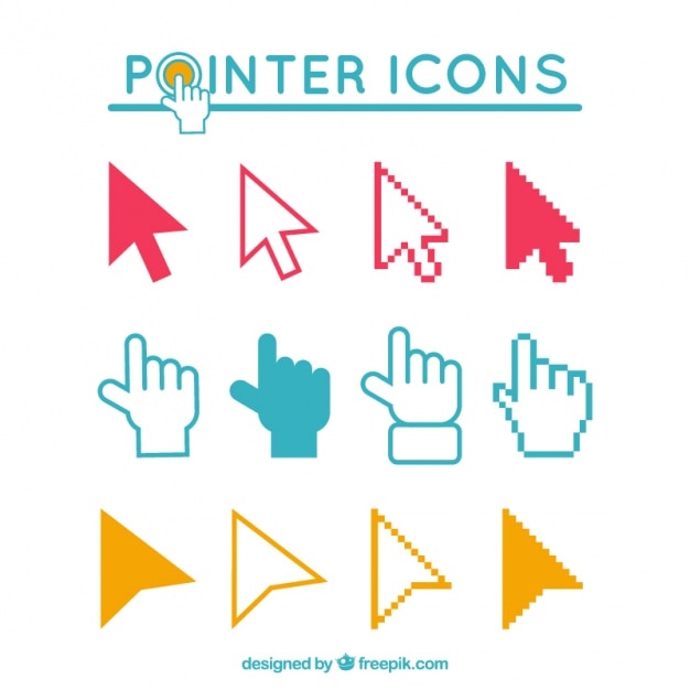 Gratis Vektor ikoner pekare set