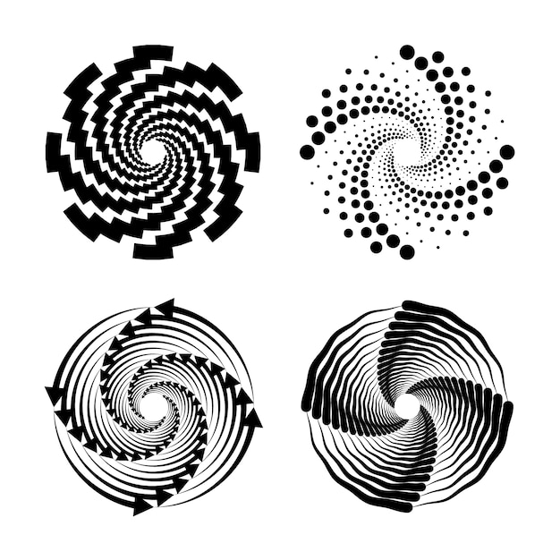 Illustration af spiralcirkel i fladt design