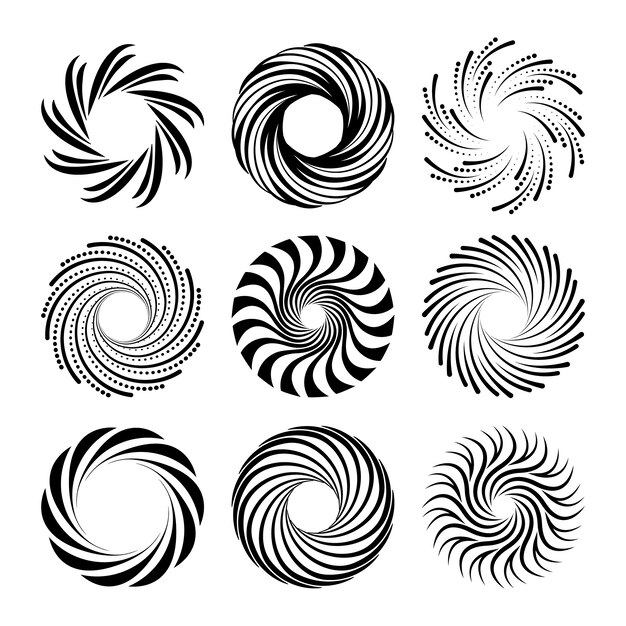 Illustration af spiralcirkel i fladt design