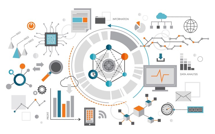 Gratis Vektor illustration of data analysis graph