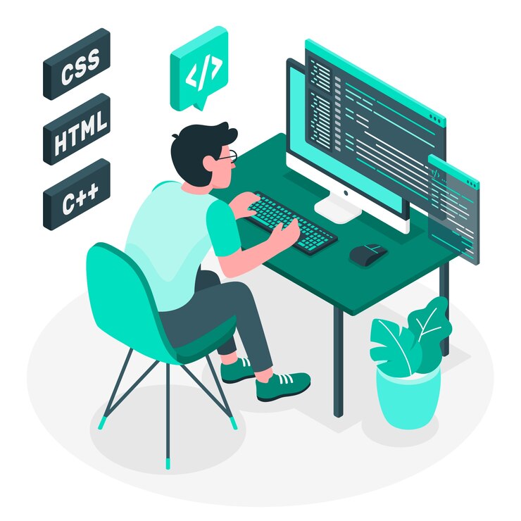 Gratis Vektor illustrationskoncept för programmering