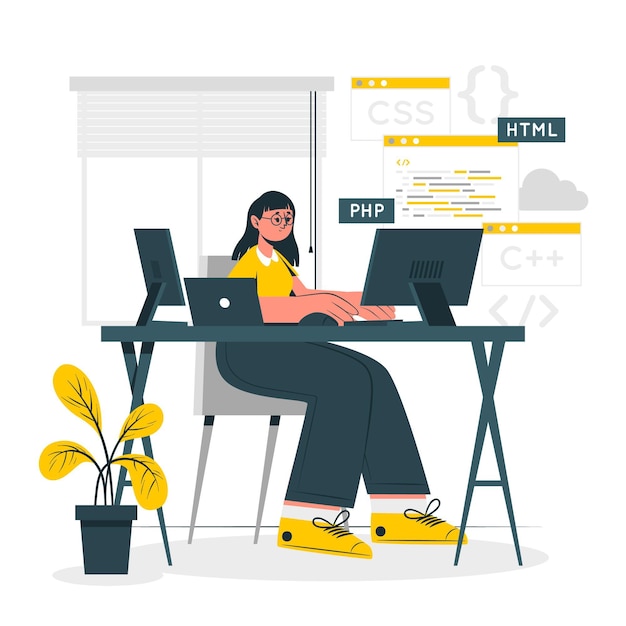 Illustrationskoncept för programmering