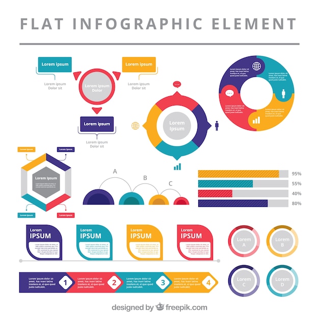 Infographic collection of flat elements