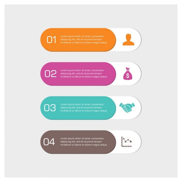 Infographic step tags