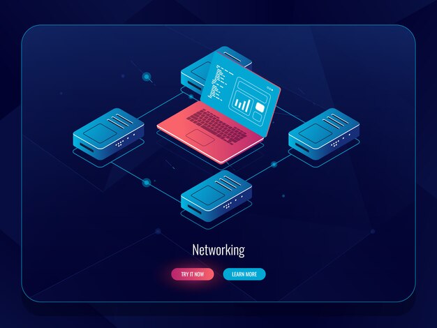 Internet data isometric, processing and analysis of information, laptop traffic routing, processing 