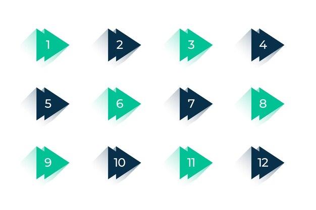 Isolated bullet points element in pointer shape