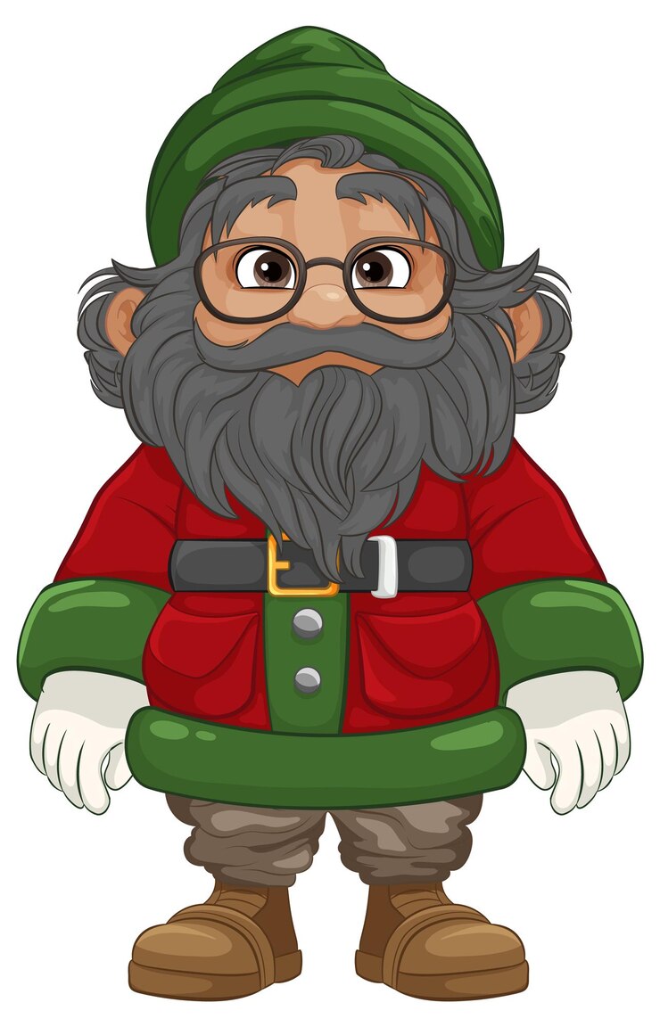 Gratis Vektor isolated elderly grandfather in christmas attire