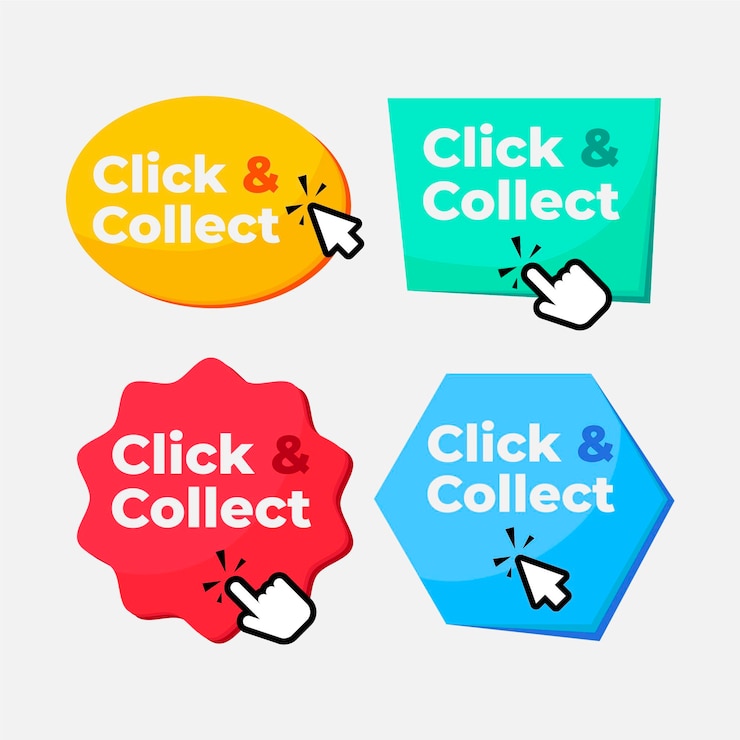 Gratis Vektor knapkollektion: klik og hent